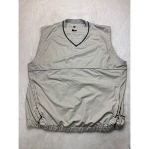NIKE GOLF Mens Vest Lightweight Pullover V Neck Quarter Zip Beige XXL Clima-Fit